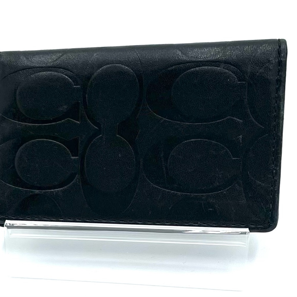 Coach Black Embossed Leather Wallet - Picture 6 of 10